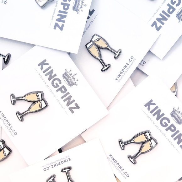 Champagne Toast Lapel Pin - Picture 2 of 2